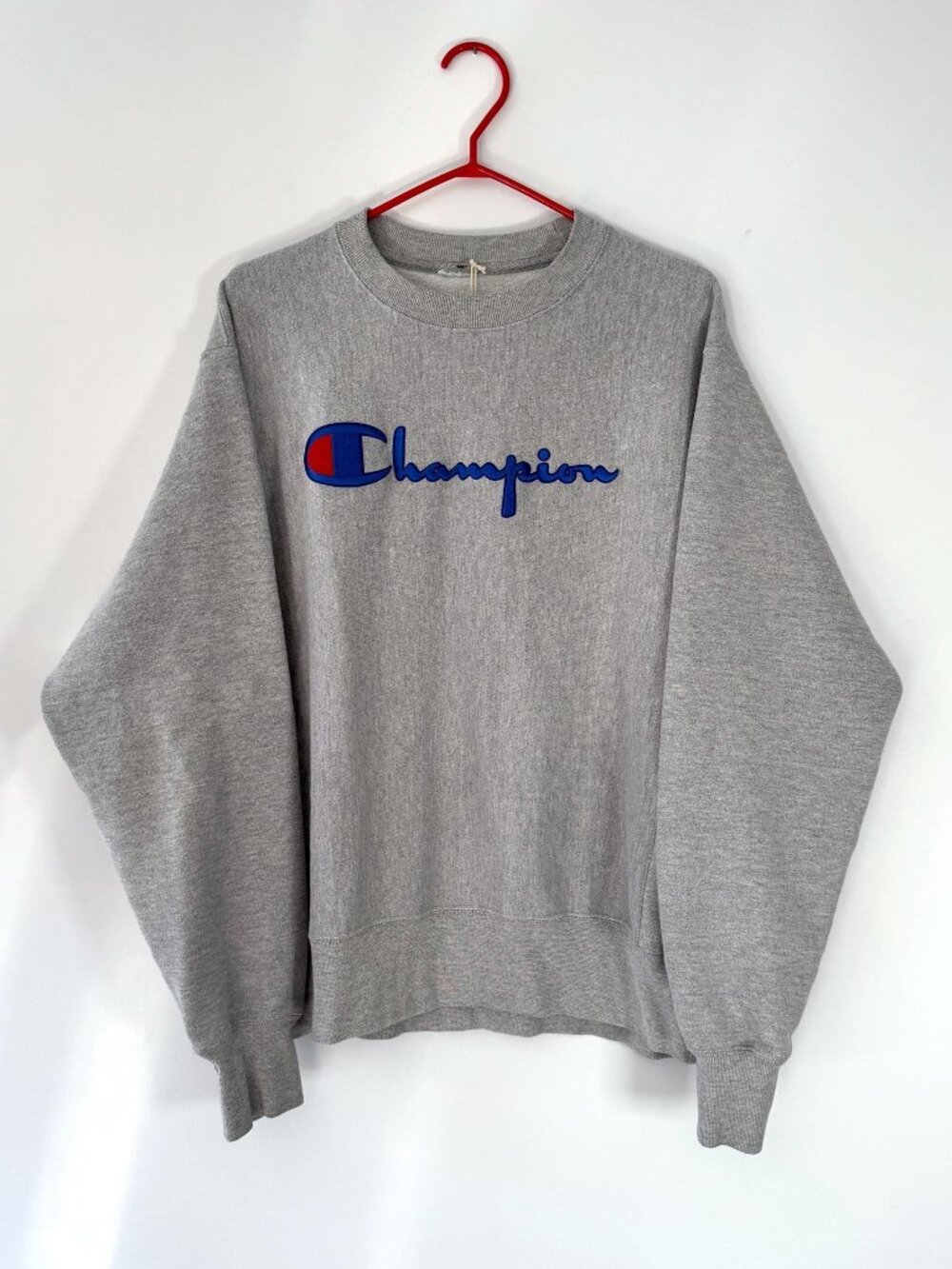 Vintage Champion reverse weave grey classic thick cotton pullover sweatshirt